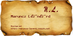 Maruncz Lénárd névjegykártya